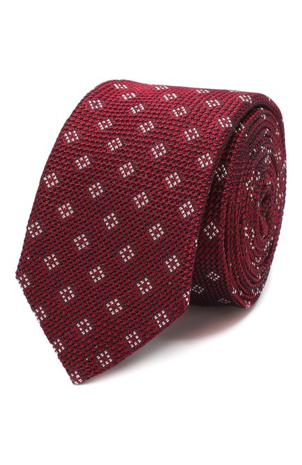 Мужской шелковый галстук ELEVENTY UOMO красного цвета, арт. 979CR0015 CRA25011 | Фото 1 (Материал: Текстиль, Шелк; Принт: С принтом; Статус проверки: Проверена категория)