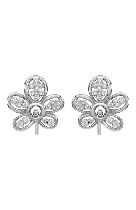Женские серьги CHOPARD бесцветного цвета, арт. 849447-1001 | Фото 1 (Материал сплава: Белое золото; Драгоценные камни: Бриллианты)