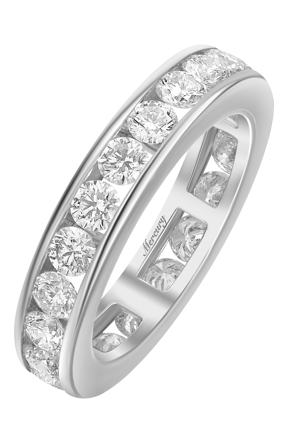 Женские кольцо MERCURY бесцветного цвета, арт. MR808/WG/1RD0.10 | Фото 1 (Материал сплава: Белое золото; Драгоценные камни: Бриллианты)