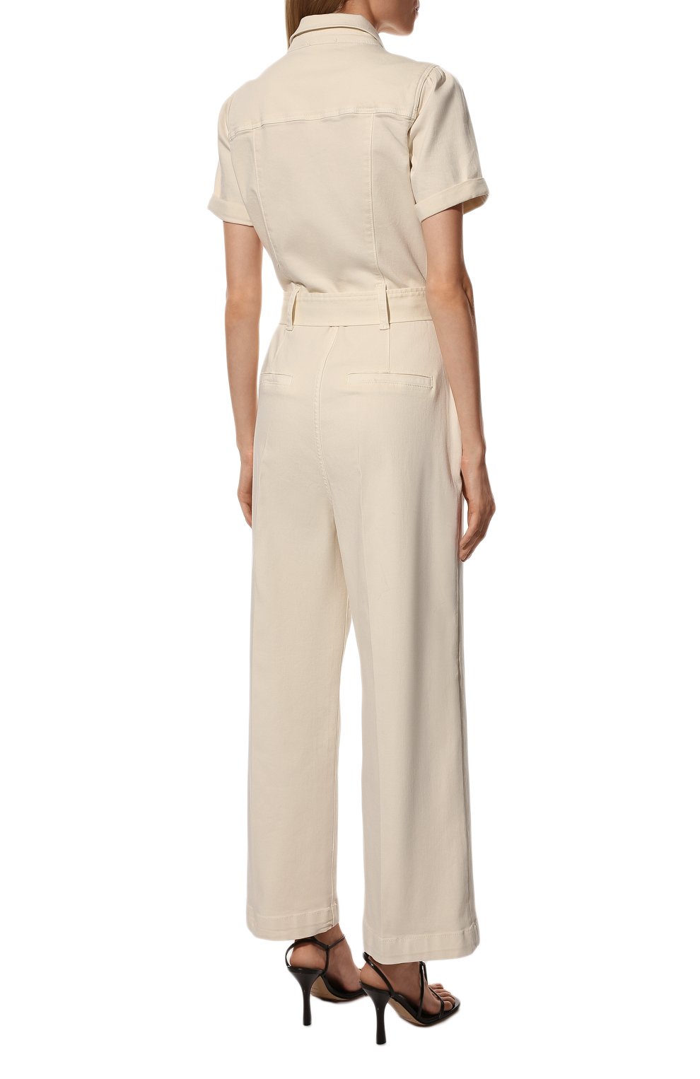 Женский джинсовый комбинезон anessa jumpsuit PAIGE кремвого цвета, арт. 6783G29-4509 | Фото 4 (Кросс-КТ: Деним; Длина (брюки, джинсы): Стандартные; Рукава: Короткие; Случай: Повседневный; Материал сплава: Проставлено; Нос: Не проставлено; Материал внешний: Хлопок, Вискоза; Драгоценные камни: Проставлено; Женское Кросс-КТ: Комбинезон-одежда; Стили: Кэжуэл)
