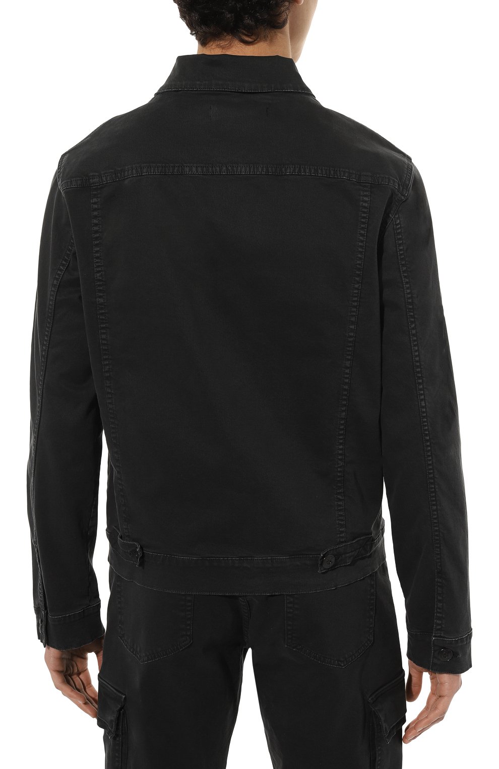 Мужская джинсовая куртка 3X1 темно-серого цвета, арт. 31-MJ2019-TC1090/GRAY | Фото 4 (Кросс-КТ: Куртка, Деним; Рукава: Длинные; Материал сплава: Проставлено; Материал внешний: Хлопок; Драгоценные камни: Проставлено; Длина (верхняя од ежда): Короткие; Стили: Кэжуэл)