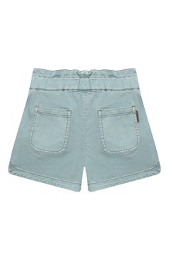 Детские джинсовые шорты BRUNELLO CUCINELLI светло-зеленого цвета, арт. BA080P495A | Фото 2 (Кросс-КТ: Деним; Материал внешний: Хлопок, Лиоцелл, Растительное волокно)