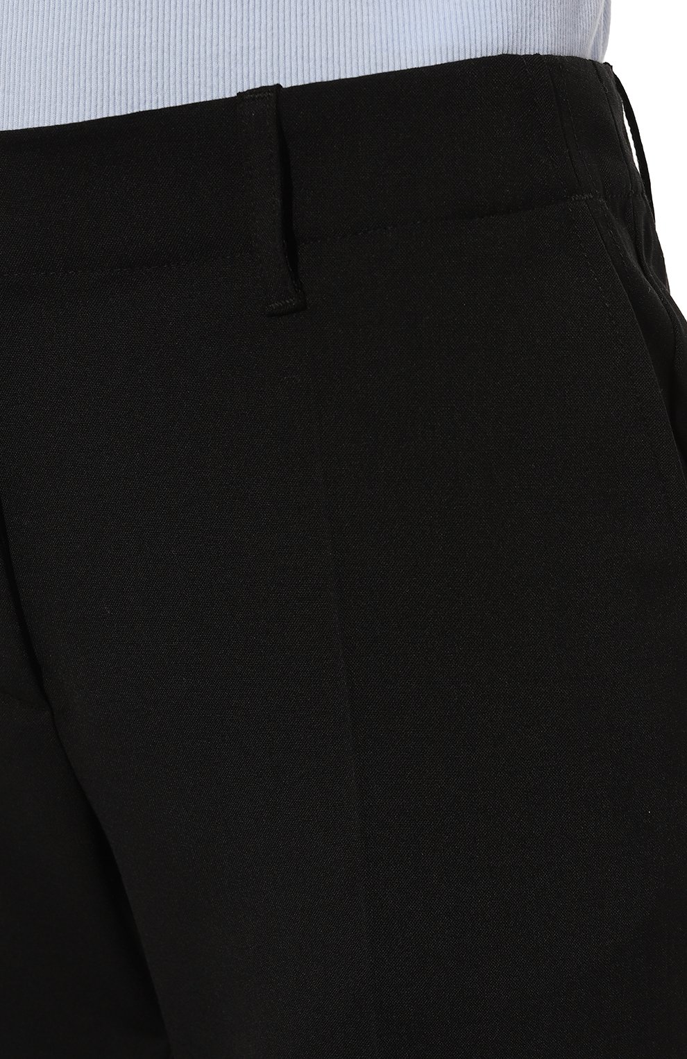 Женские брюки OFF-WHITE черного цвета, арт. OWCA161F22FAB0021000 | Фото 5 (Длина (брюки, джинсы): Удлиненные; Материал внешний: Шерсть, Синтетический материал; Женское Кросс-КТ: Брюки-одежда; Матери ал сплава: Проставлено; Силуэт Ж (брюки и джинсы): Расклешенные; Драгоценные камни: Проставлено; Стили: Кэжуэл)