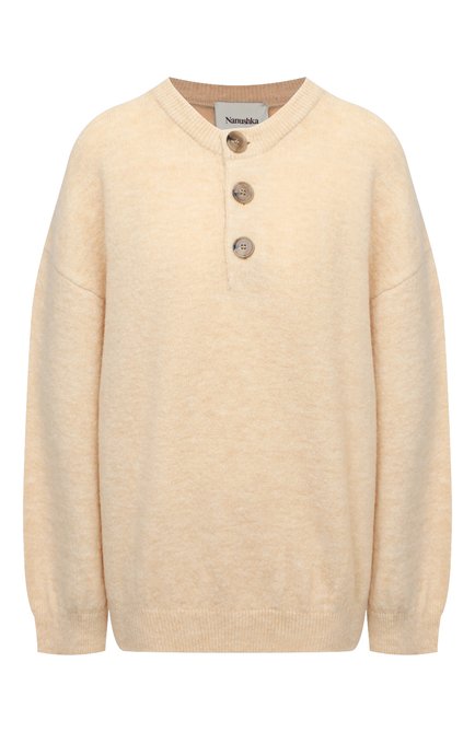 Женский пуловер NANUSHKA кремвого цвета, арт. LAMEE_CREME_FLUFFY KNIT | Фото 1 (Стили: Кэжуэл; Женское Кросс-КТ: Пуловер-одежда; Материал внешний: Синтетический материал; Длина (для топов): Удлиненные; Рукава: Длинные; Региональные ограничения белый список (Axapta Mercury): RU)