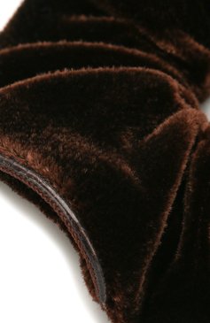 Женская резинка для волос шу-шу ALEXANDRE DE PARIS коричневого цвета, арт. TCH-4T-A18 H | Фото 2 (Материал: Текстиль; Статус проверки: Проверена категория)