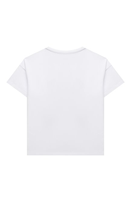 Детская хлопковая футболка ERMANNO SCERVINO розового цвета, арт. ESFTS010 JE95 WS009/M-XL | Фото 2 (Рукава: Короткие; Материал внешний: Хлопок; Девочки Кросс-КТ: футболка-одежда; Региональные ограничения белый список (Axapta Mercury): RU; Ростовка одежда: 13 - 15 лет | 158 см, 12 лет | 152 см)