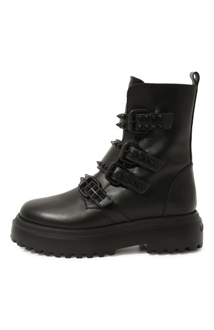 Женские кожаные ботинки LE SILLA черного цвета, арт. 6490P020M2PPCHI | Фото 2 (Материал внешний: Кожа; Материал внутренний: Натуральная кожа; Женское Кросс-КТ: Военные ботинки)