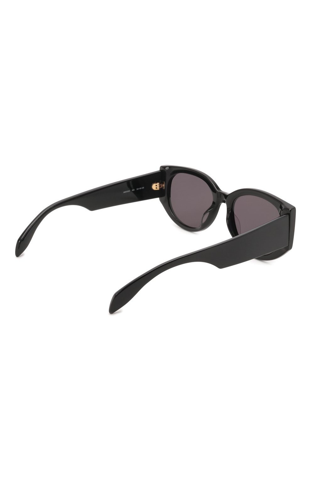 Женские солнцезащитные очки ALEXANDER MCQUEEN черного цвета, арт. 669320/J0740 | Фото 4 (Материал: Пластик; Тип очков: С/з; Оптика Гендер: оптика-женское; Очки форма: Овальные)