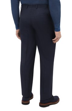 Мужские шерстян�ые брюки CANALI темно-синего цвета, арт. 71019/AA02524/60-64 | Фото 4 (Big sizes: Big Sizes; Материал внешний: Шерсть; Длина (брюки, джинсы): Стандартные; Стили: Классический; Случай: Формальный; Материал подклада: Вискоза)