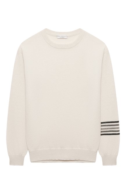 Детский кашемировый пуловер BRUNELLO CUCINELLI белого цвета по цене 86900 руб., арт. B12M10410A | Фото 1