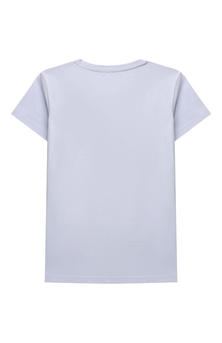 Детская хлопковая футболка LA PERLA голубого цвета, арт. 77524/8A-14A | Фото 2 (Рукава: Короткие; Материал внешний: Хлопок; Мальчики Кросс-КТ: Футболка-одежда)