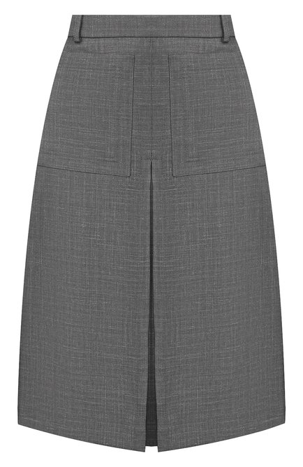 Женская юбка из смеси шерсти и шелка BURBERRY серого цвета по цене 118000 руб., арт. 4564103 | Фото 1