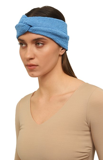 Женская повязка на голову BOND-EYE AUSTRALIA голубого цвета, арт. BOUND334E | Фото 2 (Материал: Синтетический материал, Текстиль)