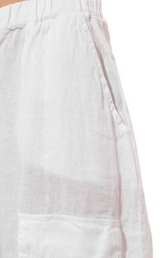 Женские льняные шорты DEHA белого цвета, арт. D83216 | Фото 5 (Женское Кросс-КТ: Шорты-одежда; Длина Ж (юбки, платья, шорты): Мини; Материал сплава: Проставлено; Материал внешний: Лен; Драгоценные камни: Проставлено; Стили: Кэжуэл)