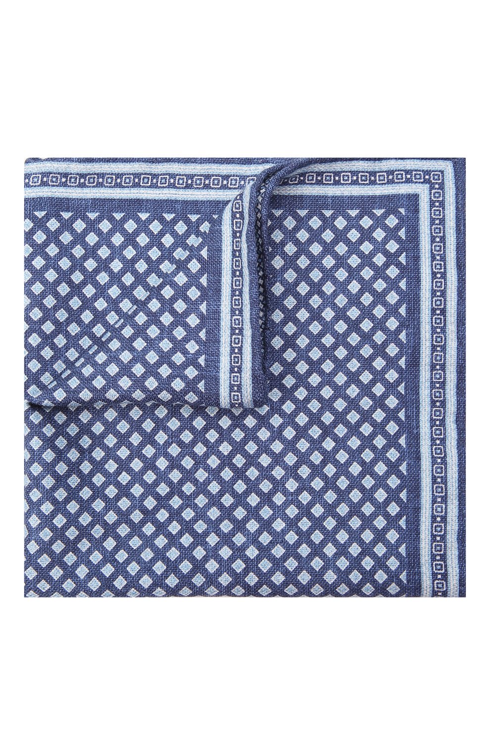 Мужской шелковый платок BRUNELLO CUCINELLI синего цвета, арт. MW8830091 | Фото 1 (Материал: Текстиль, Шелк)