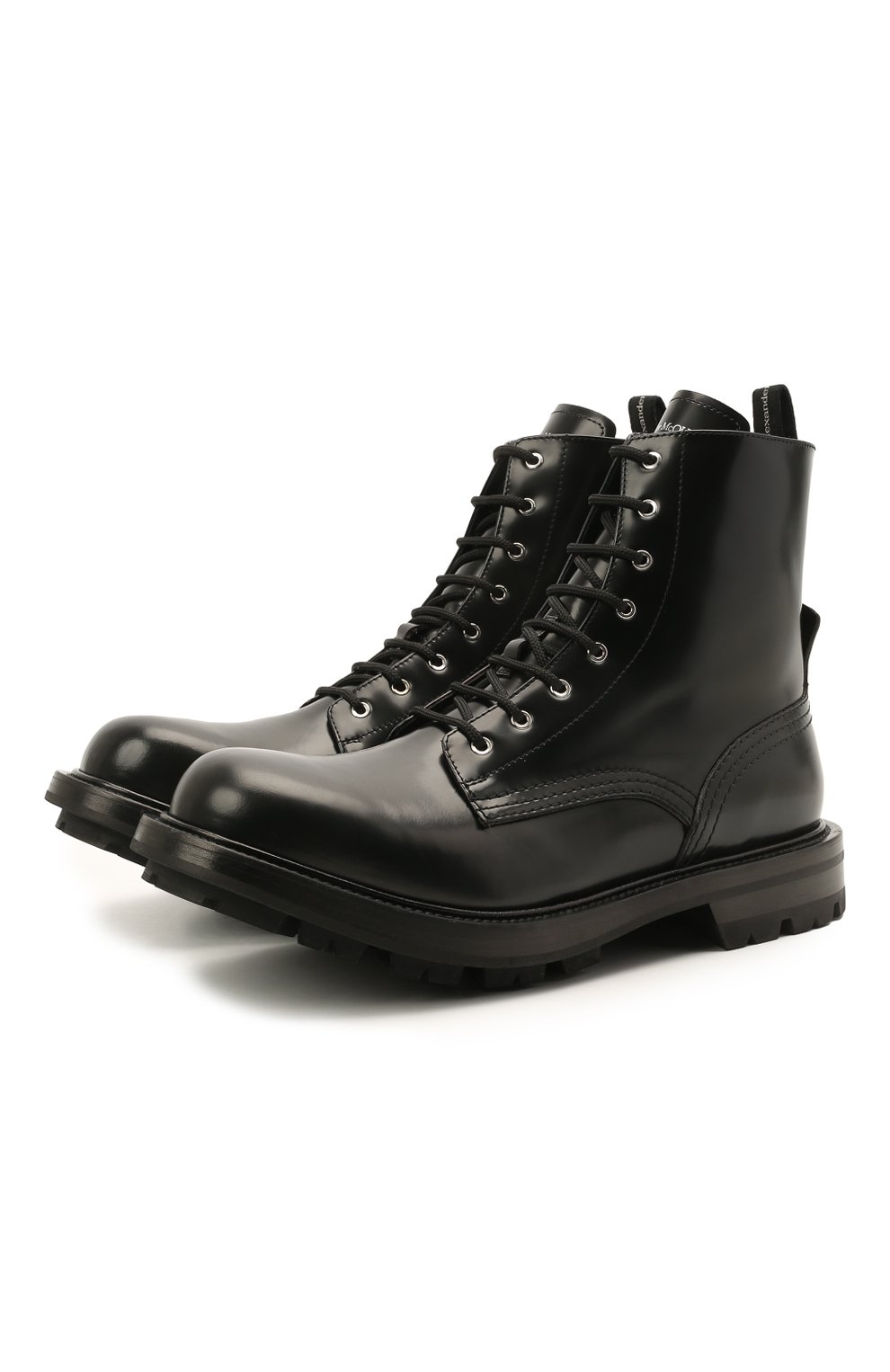 Кожаные ботинки Alexander McQueen Чёрный 651621/WHZ80 5559082