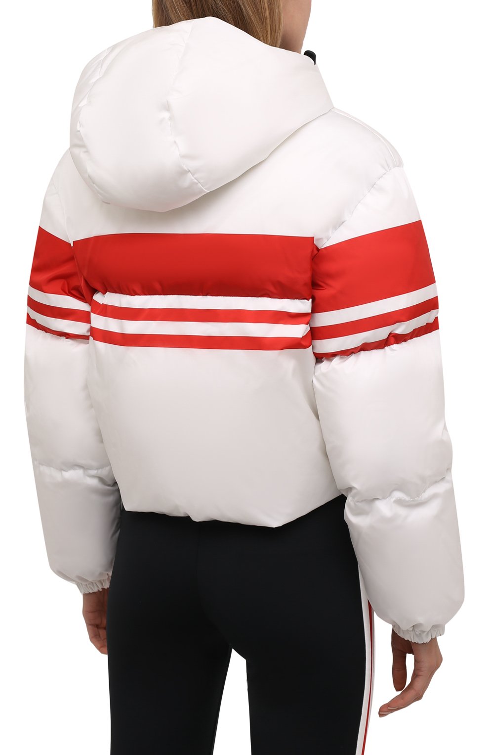 Женская утепленная куртка PRADA разноцветного цвета, арт. 29R698-10UY-F0970-212 | Фото 4 (Кросс-КТ: Куртка, Утепленный, лыжи; Рукава: Длинные; Материал внешний: Синтетический материал; Стили: Спорт-шик; Длина (верхняя одежда): Короткие)