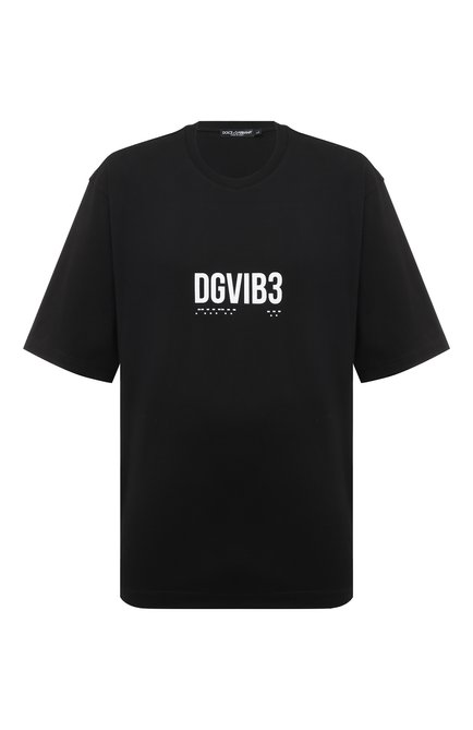Мужская хлопковая футболка dgvib3 DOLCE & GABBANA черного цвета, арт. G8PB8T/G7K3F | Фото 1 (Драгоценные камни: Проставлено; Материал внешний: Хлопок; Рукава: Короткие; Длина (для топов): Стандартные; Материал сплава: Проставлено)