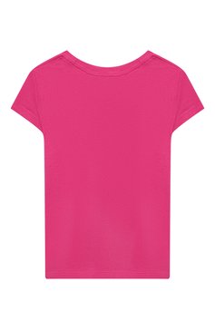 Детская хлопковая футболка POLO RALPH LAUREN фуксия цвета, арт. 312802624 | Фото 2 (Девочки Кросс-КТ: футболка-одежда; Рукава: Короткие; Материал внешний: Хлопок)