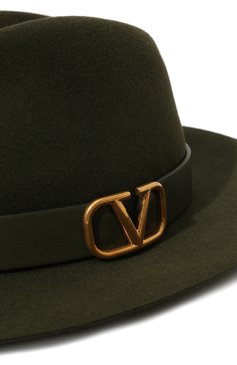 Женская фетровая шляпа  VALENTINO темно-зеленого цвета, арт. UW2HAA26/YTE | Фото 4 (Материал: Текстиль, Шерсть)