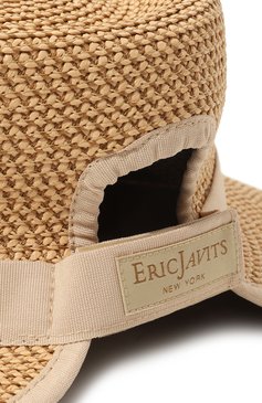 Женская шляпа ERIC JAVITS бежевого цвета, арт. 13820B0NE | Фото 4 (Материал: Текстиль, Пластик, Синтетический материал; Материал сплава: Проставлено; Нос: Не проставлено)