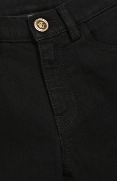 Детские джинсы VERSACE черного цвета, арт. YD000066/YA00082/6A | Фото 3 (Материал внешний: Синтетический материал, Хлопок, Полиэстер; Статус проверки: Проверено, Проверена категория)