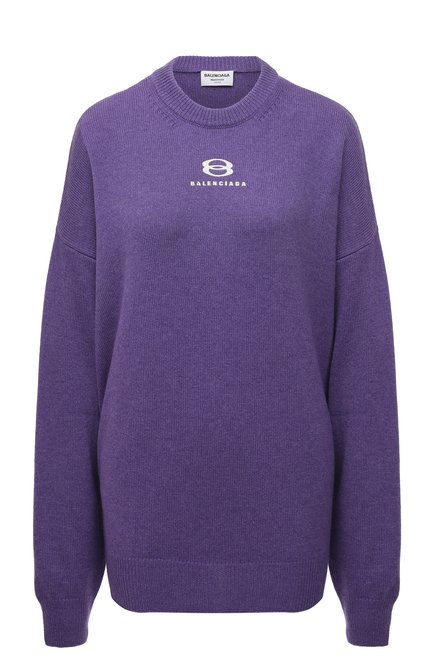 Женский кашемировый пуловер BALENCIAGA фиолетового цвета по цене 153000 руб., арт. 681968/T4123 | Фото 1
