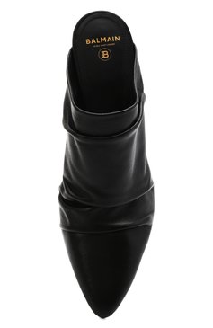 Женские кожаные мюли BALMAIN черного цвета, арт. XN1UR735/LDVL | Фото 6 (Каблук высота: Высокий; Материал внутренний: Натуральная кожа; Региональные ограничения белый список (Axapta Mercury): RU; Каблук тип: Устойчивый; Подошва: Плоская)
