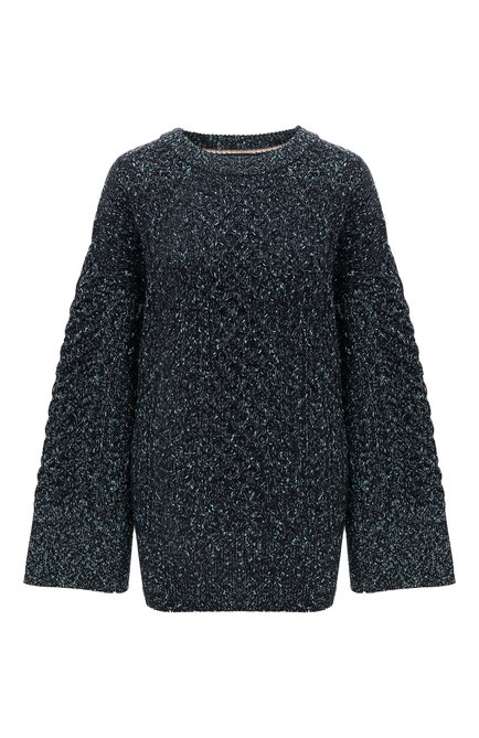 Женский свитер из шерсти и кашемира BOSS темно-синего цвета по цене 45900 руб., арт. 50510177 | Фото 1