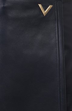 Женские кожаные шорты VALENTINO синего цвета, арт. TB3NI06J1AW | Фото 5 (Женское Кросс-КТ: Шорты-одежда; Длина Ж (юбки, платья, шорты): Мини; Материал внешний: Натуральная кожа; Материал подклада: Вискоза; Статус проверки: Проверена категория)