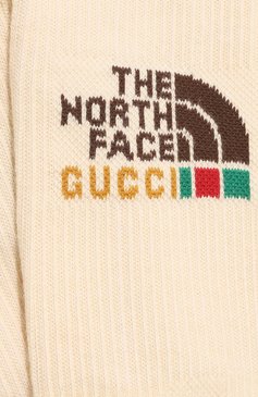 Женские хлопковые носки the north face x gucci GUCCI кремвого цвета, арт. 652043 4G492 | Фото 2 (Материал внешний: Хлопок)