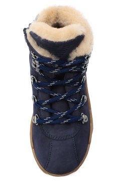 Мужского кожаные ботинки EMPORIO ARMANI синего цвета, арт. XMZ002/X0R05 | Фото 4 (Кросс-КТ: хайкеры; Региональные ограничения белый список (Axapta Mercury): RU)
