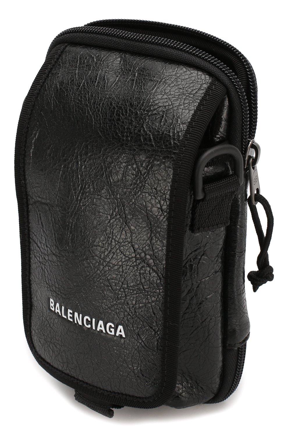 Мужская кожаная сумка explorer BALENCIAGA черного цвета, арт. 593329/DB9C5 | Фото 4 (Материал: Натуральная кожа; Размер: mini; Ремень/цепочка: На ремешке)