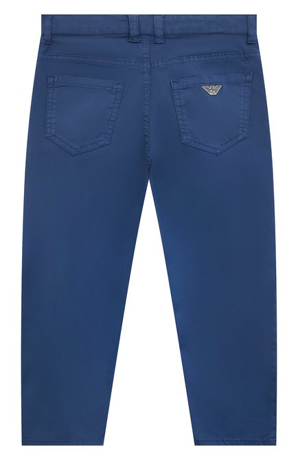 Детские джинсы EMPORIO ARMANI синего цвета, арт. 3L4J79/4N6BZ | Фото 2 (Материал внешний: Хлопок; Детали: Однотонный)