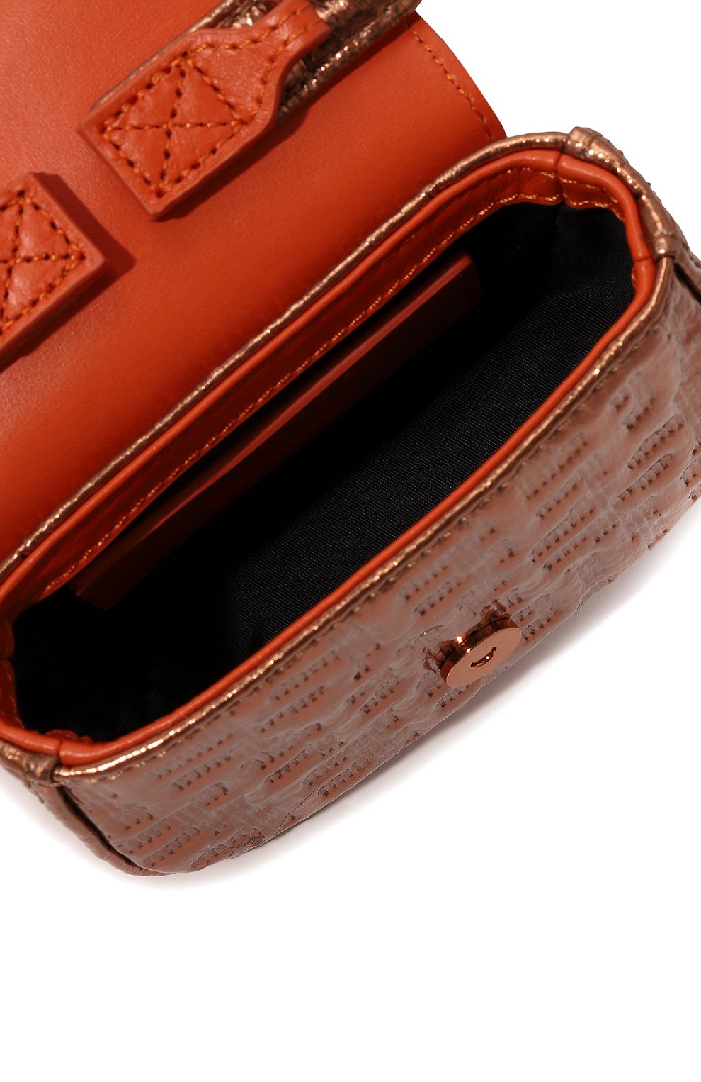 Женская сумка 1dr xs DIESEL оранжевого цвета, арт. X08709/P5575 | Фото 5 (Сумки-технические: Сумки top-handle; Материал сплава: Проставлено; Размер: mini; Ремень/цепочка: На ремешке; Драгоценные камни: Проставлено; Материал: Экокожа)