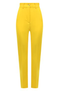 Женские брюки DOLCE & GABBANA желтого цвета, арт. FTCCET/FUUA1 | Фото 1 (Стили: Гламурный; Длина (брюки, джинсы): Стандартные; Женское Кросс-КТ: Брюки-одежда; Материал внешний: Синтетический материал, Вискоза; Силуэт Ж (брюки и джинсы): Прямые; Материал сплава: Проставлено; Драгоценные камни: Проставлено)