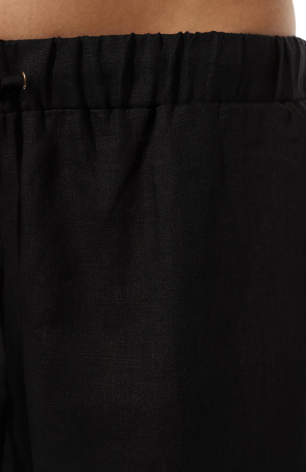 Женские льняные брюки LÉAH черного цвета, арт. BC.P.073.4000.900 | Фото 5 (Силуэт Ж (брюки и джинсы): Широкие; Длина (брюки, джинсы): Стандартные; Женское Кросс-КТ: Брюки-одежда; Материал сплава: Проставлено; Материал внешний: Лен; Драгоце нные камни: Проставлено; Стили: Кэжуэл)