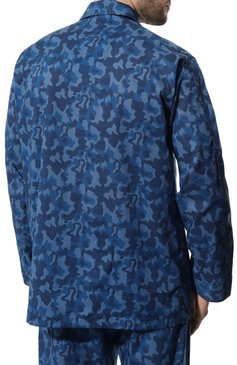 Мужская хлопковая пижама DEREK ROSE синего цвета, арт. 5000-LEDB055 | Фото 4 (Рукава: Длинные; Длина (брюки, джинсы): Стандартные; Кросс-КТ: домашняя одежда; Длина (для топов): Стандартные; Материал сплава: Проставлено; Материал внешний: Хлопок; Драгоценные камни: Проставлено)
