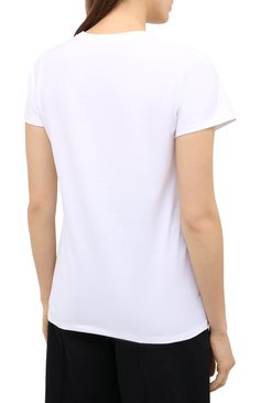 Женская хлопковая футболка ALEXANDER MCQUEEN белого цвета, арт. 642485/QZACA | Фото 4 (Стили: Гламурный, Кэжуэл; Рукава: Короткие; Длина (для топов): Стандартные; Принт: С принтом; Материал внешний: Хлопок; Женское Кросс-КТ: Футболка-одежда)