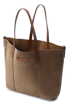 Женский сумка-шопер  BRUNELLO CUCINELLI темно-бежевого цвета, арт. MBRVD2103P | Фото 4 (Сумки-технические: Сумки-шопперы; Материал: Натуральная кожа; Размер: large)