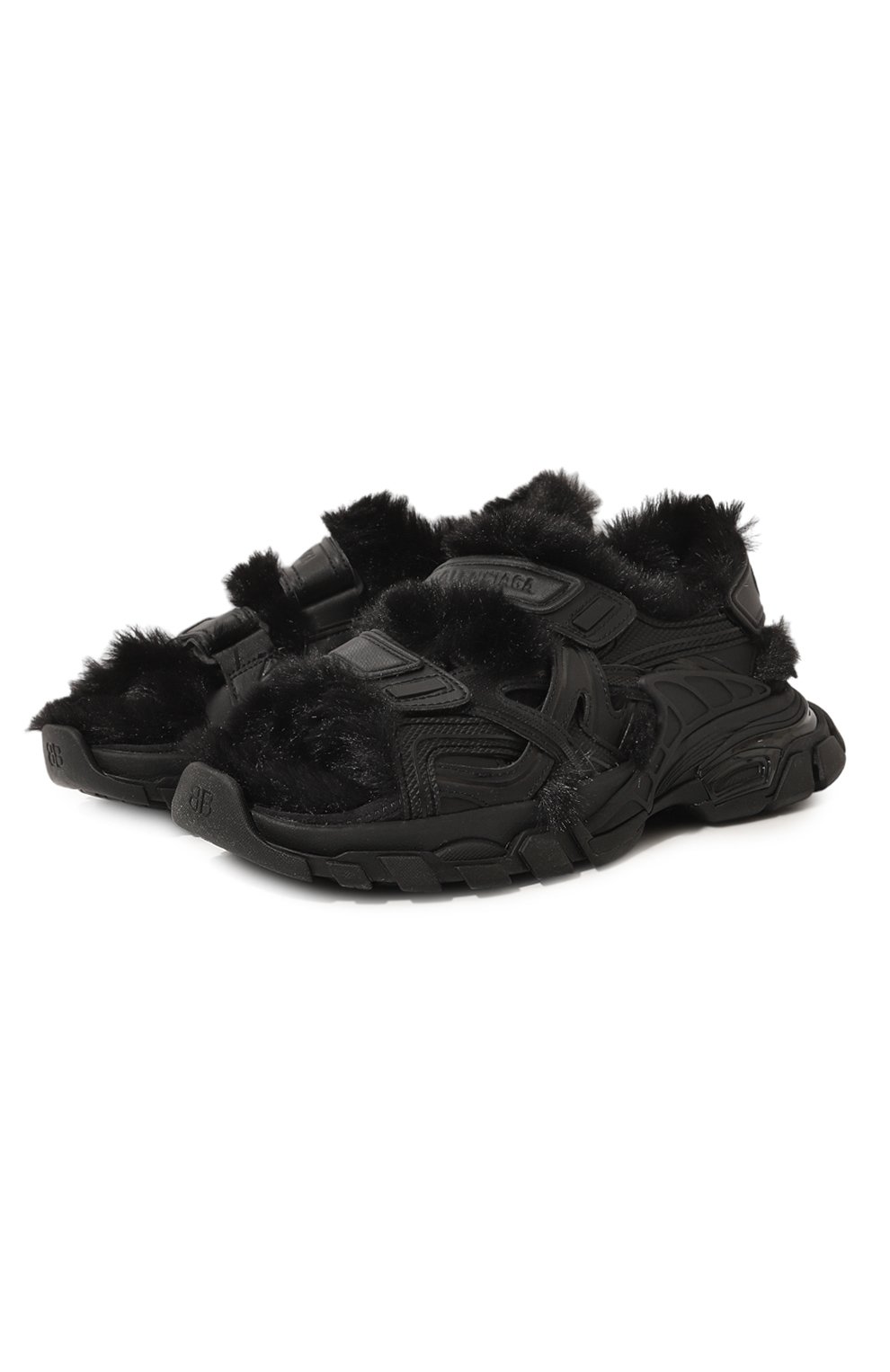 Женские комбинированные сандалии track BALENCIAGA черного цвета, арт. 668560W3CQ3 | Фото 1 (Материал внешний: Экокожа, Текстиль; Материал утеплителя: Экомех)