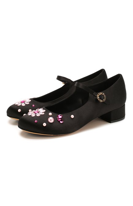 Детские туфли DOLCE & GABBANA черного цвета по цене 56050 руб., арт. D10537/AJ713/37-39 | Фото 1