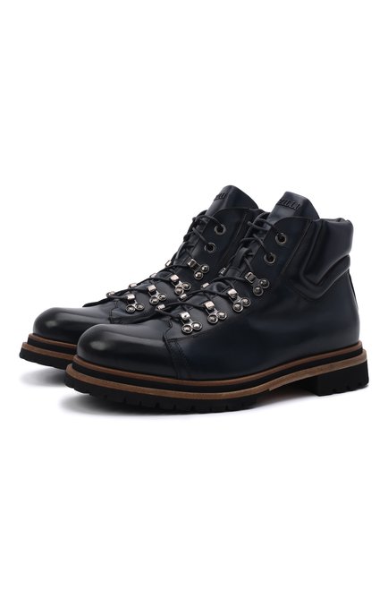 Мужские кожаные ботинки ZILLI темно-синего цвета по цене 172500 руб., арт. MDW-B082/0B2 | Фото 1