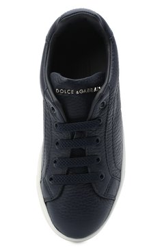 Детские кожаные кеды DOLCE & GABBANA синего цвета, арт. DA0929/A8066/29-36 | Фото 4 (Мальчики Кросс-КТ: Обувь-низкие; Материал внутренний: Натуральная кожа; Региональные ограничения белый список (Axapta Mercury): RU; Мальчики-школьная форма: Спортивная обувь; Длина стельки: 18,1, 18,7, 19,4, 20,1, 20,7, 21,4, 22,1, 22,7)