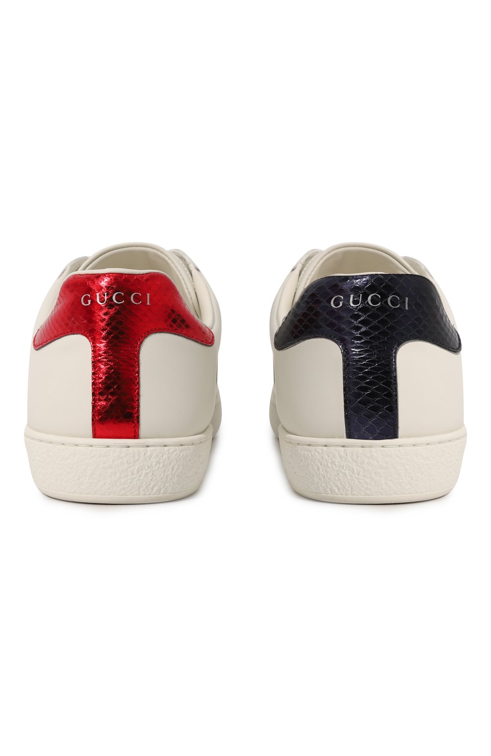 фото Кеды ace с отделкой из кожи змеи gucci