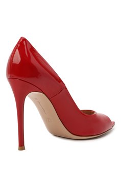 Женские кожаные туфли musa GIANVITO ROSSI красного цвета, арт. G50614.15RIC.VERTABS | Фото 4 (Каблук высота: Высокий; Материал внутренний: Натуральная кожа; Каблук тип: Шпилька; Подошва: Плоская)
