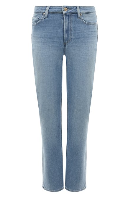 Женские джинсы PAIGE голубого цвета, арт. 5547E77-181 | Фото 1 (Длина (брюки, джинсы): Стандартные; Материал внешний: Хлопок; Материал сплава: Проставлено; Драгоценные камни: Проставлено)