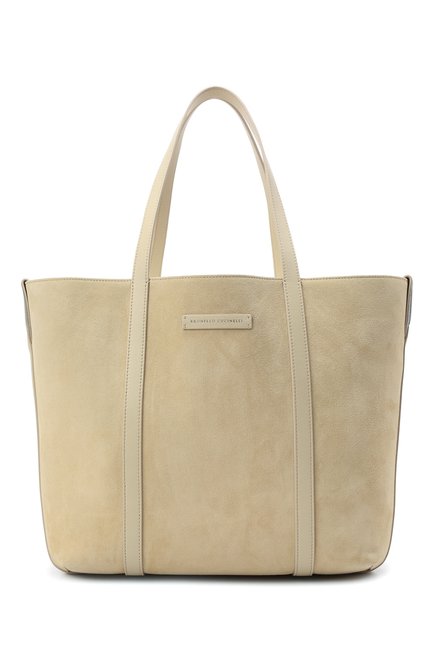 Женский сумка-шопер BRUNELLO CUCINELLI кремвого цвета по цене 274500 руб., арт. MBRVD2102 | Фото 1