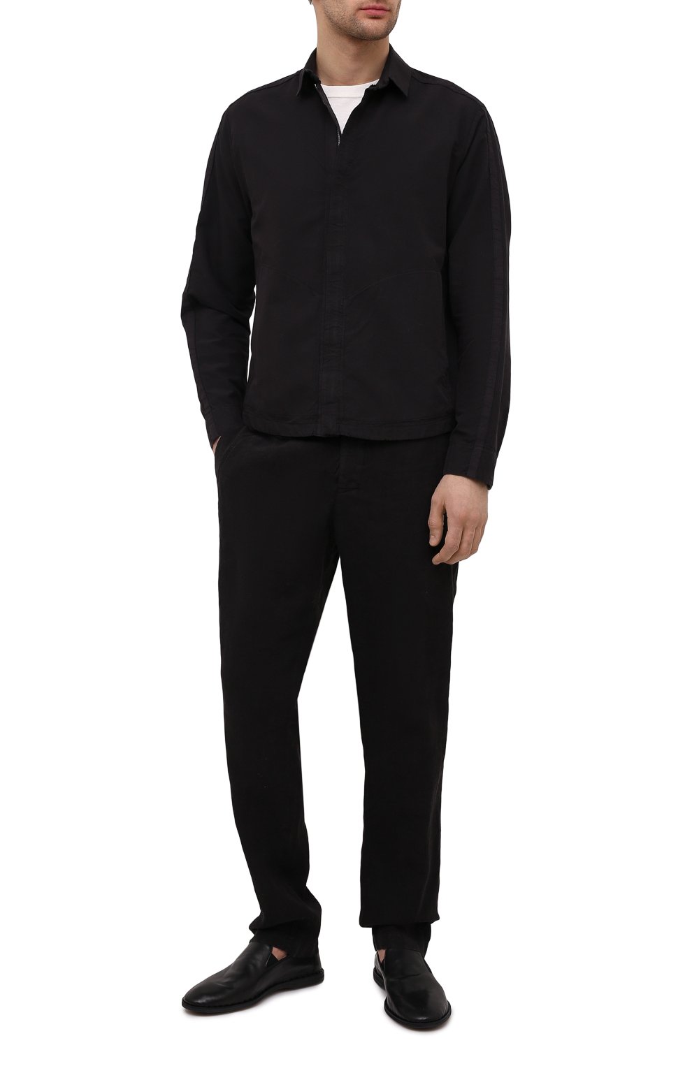 Мужские кожаные лоферы OFFICINE CREATIVE черного цвета, арт. M0REIRA/001/NAPPAH | Фото 2 (Материал внешний: Кожа; Материал внутренний: Натуральная кожа; Стили: Кэжуэл)