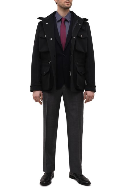 Мужские кожаные оксфорды PANTANETTI черного цвета, арт. 15396F/BARREN | Фото 2 (Материал внутренний: Натуральная кожа; Стили: Классический)